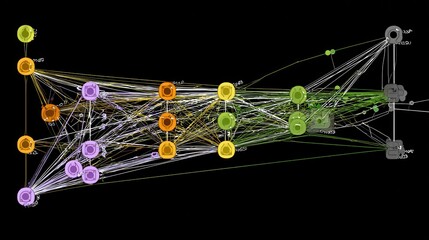 Aufkleber - A network visualization of interconnected nodes.