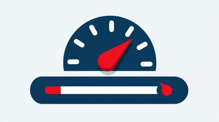 Aufkleber - a progress meter graphic with a speedometer.
