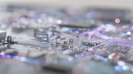 Aufkleber - Close-up view of a complex electronic circuit board.