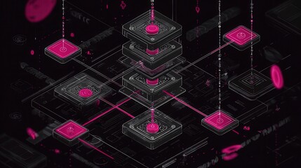 Aufkleber - Abstract digital network design.