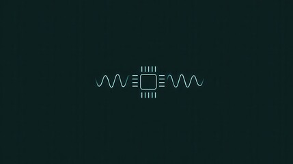 Aufkleber - Abstract graphic design of a central processing unit and a wave form.