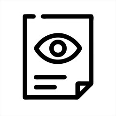 Poster - Eye on document simple line design silhouette vector illustration