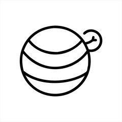 Poster - Stylized striped ball with stem outline silhouette vector illustration