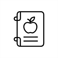 Poster - Recipe book with apple graphic silhouette vector illustration