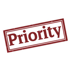 Poster - Priority stamp rectangular shape grunge effect silhouette vector illustration