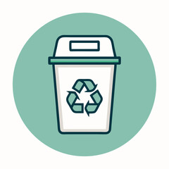Poster - Recycle bin container ecology environment symbol silhouette vector illustration