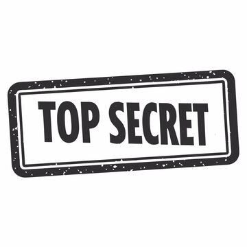 Top secret stamp rectangular frame text message silhouette vector illustration