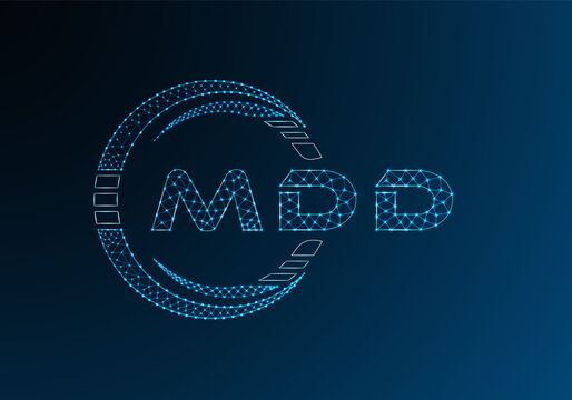 MDD low poly letter logo vector design. MDD lower poly logo design. Low poly logo.