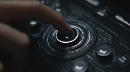 Poster - Close-up of a finger adjusting a control dial.