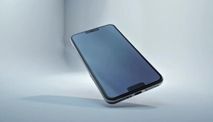 Poster - Floating Smartphone Rotating in the Air with Light and Shadow Effects
