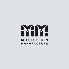 Poster - Clean and minimalist modern manufacture logo design featuring bold typography and geometric symbol on light grey background