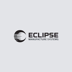 Poster - Clean and modern eclipse manufacture systems logo design with a sleek corporate branding appearance for business use