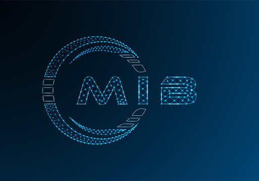 MIB low poly letter logo vector design. MIB lower poly logo design. Low poly logo.
