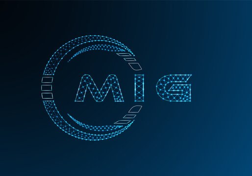 MIG low poly letter logo vector design. MIG lower poly logo design. Low poly logo.