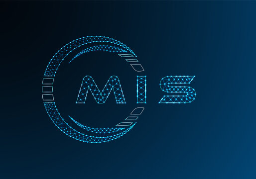 MIS low poly letter logo vector design. MIS lower poly logo design. Low poly logo.