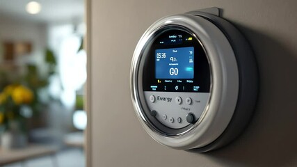 Air conditioner remote control and car control panel with digital buttons and display device high-quality animation video