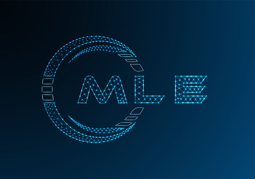 MLE low poly letter logo vector design. MLE lower poly logo design. Low poly logo.
