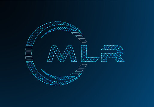 MLR low poly letter logo vector design. MLR lower poly logo design. Low poly logo.