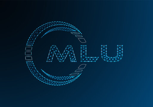 MLU low poly letter logo vector design. MLU lower poly logo design. Low poly logo.
