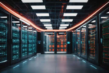 Poster - Luxurious Modern data center providing cloud services, enabling businesses to access computing