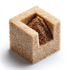 Poster - Beige Sand Cube with Brown Sand Interior Miniature Mountain