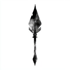 Fototapete - Black and White Textured Arrowhead Illustration