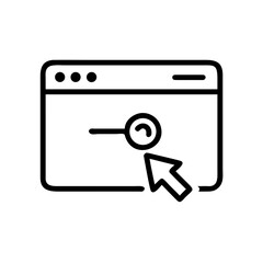 Poster - Browser window with search icon and cursor indicating interaction in a simple line drawing style