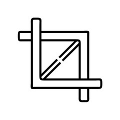 Poster - A black and white line drawing of a crop symbol with a square and diagonal lines inside the shape tool