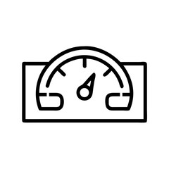 Poster - Illustration of a speedometer with an arrow indicating speed within a rectangular frame outline design