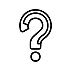 Poster - Illustration of a simple outlined question mark with a circular dot at the bottom end of the curved shape