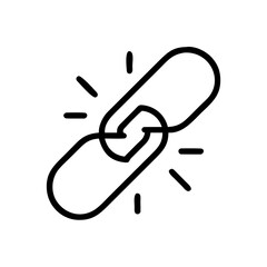 Poster - Illustration of a chain link with a glowing effect showcasing connection and strength in simple design