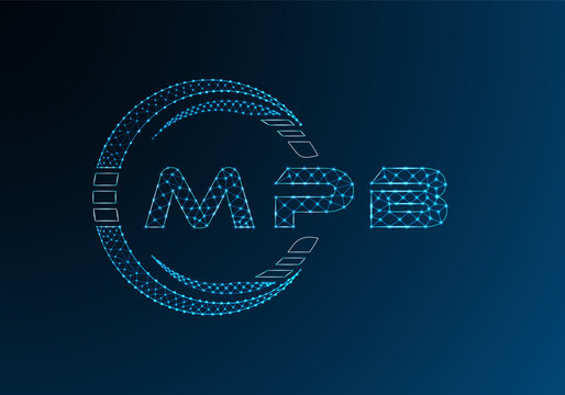 MPB low poly letter logo vector design. MPB lower poly logo design. Low poly logo.