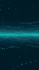 Abstract Digital Background with Binary Code and Glowing Data