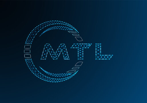 MTL low poly letter logo vector design. MTL lower poly logo design. Low poly logo.