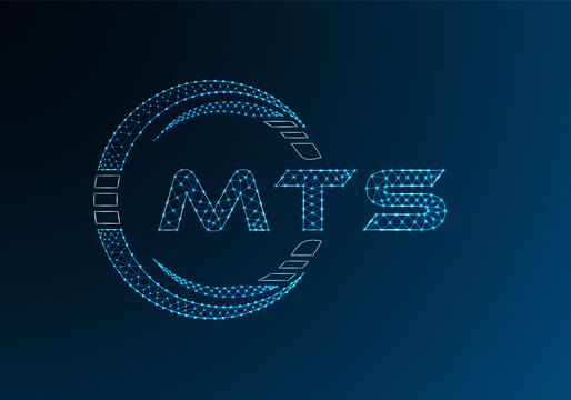 MTS low poly letter logo vector design. MTS lower poly logo design. Low poly logo.