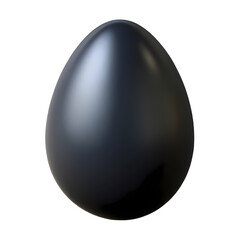Leinwandbilder - Sleek Black Egg Isolated on Transparent Background for Design and Decoration Concepts