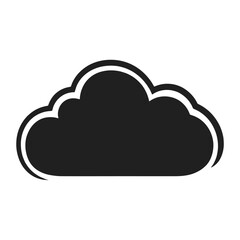 Poster - Cloud silhouette simple black vector