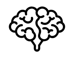 Poster - Stylized black silhouette of a brain representing cognitive science concept.