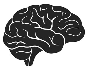 Poster - Stylized brain silhouette design for medical science and cognitive awareness