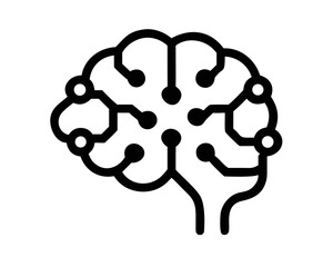 Poster - Stylized brain silhouette depicting concepts of intelligence and cognitive function
