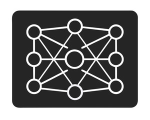 Aufkleber - Clean silhouette of interconnected nodes and lines representing network data