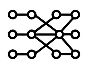 Aufkleber - Elegant black silhouette design of interconnected nodes and lines with transparency