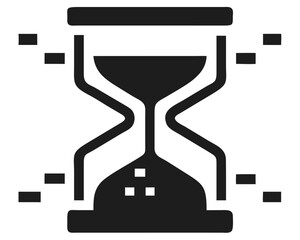 Poster - Minimalist hourglass silhouette design representing time and passage of moments