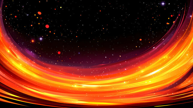 Abstract circle liquid motion flow explosion. Curved wave colorful pattern with paint drops on black background