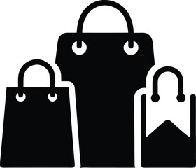 Wall Mural - a vector icon set features black shopping bags with a secure padlock symbol, ideal for web design an