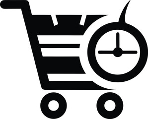 Wall Mural - online shopping cart icon for web store and e-commerce business