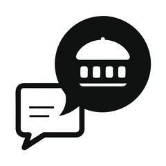 Wall Mural - black and white speech bubble icons for web design and business communication