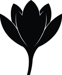 Wall Mural - Elegant black and white floral heart illustration with leaves