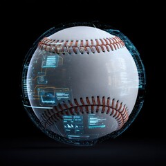 Poster - High tech baseball with digital overlays