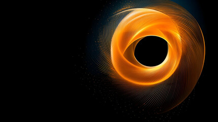 Poster - Abstract colorful circular lines on dark blue background